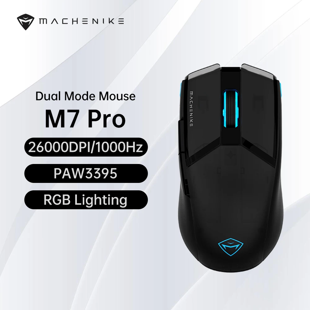 Machenike M7 Pro Gaming Mouse USB Wired 2.4GHz Wireless Mouse PAW3395 26000DPI 650IPS 7 Button 74g RGB For Laptop PC Mouse Gamer
