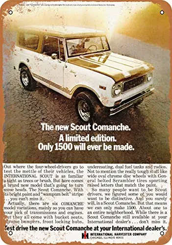 Wall-Color  Metal Sign - 1971 International Scout Comanche - Vintage Look