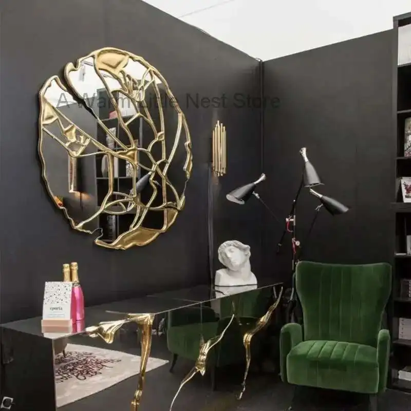 

Nordic Luxury Decorative Mirrors Wall Creative Minimalist Decorative Mirrors Irregular Spigel Living Room Decoration WZ50DM