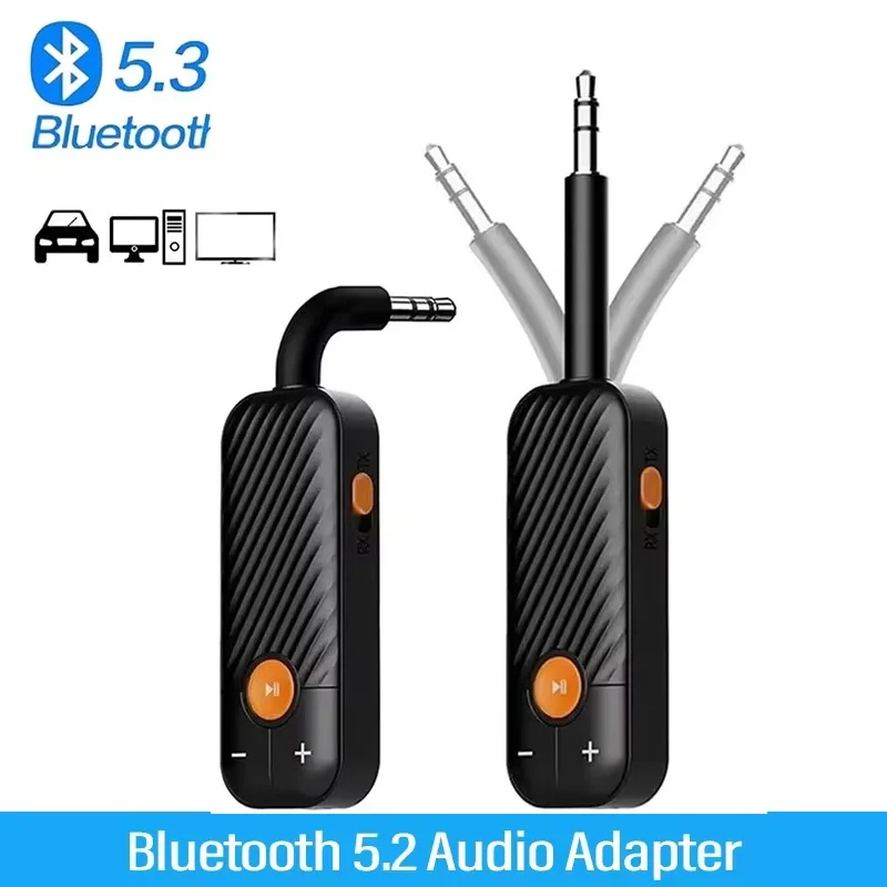 Bluetooth 5.2 Audio Receiver Transmitter 3.5mm Jack AUX With Mic Stereo Music Wireless Adapter For TV Car Call Speaker Headphone
