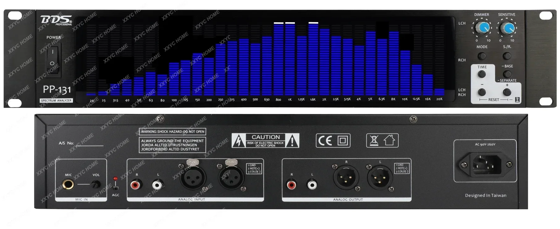 Bds PP-131 Rack-Mounted 2u Spectrum Display Equalizer Audio Level Amplifier Spectrum Analyzer Led Stage Power Supply