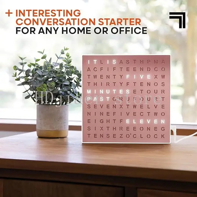 

Fashion Creative LED Letter Clock: English Display, Time-Reading Timer for Office/Study, Desktop Decor/Wall Clock