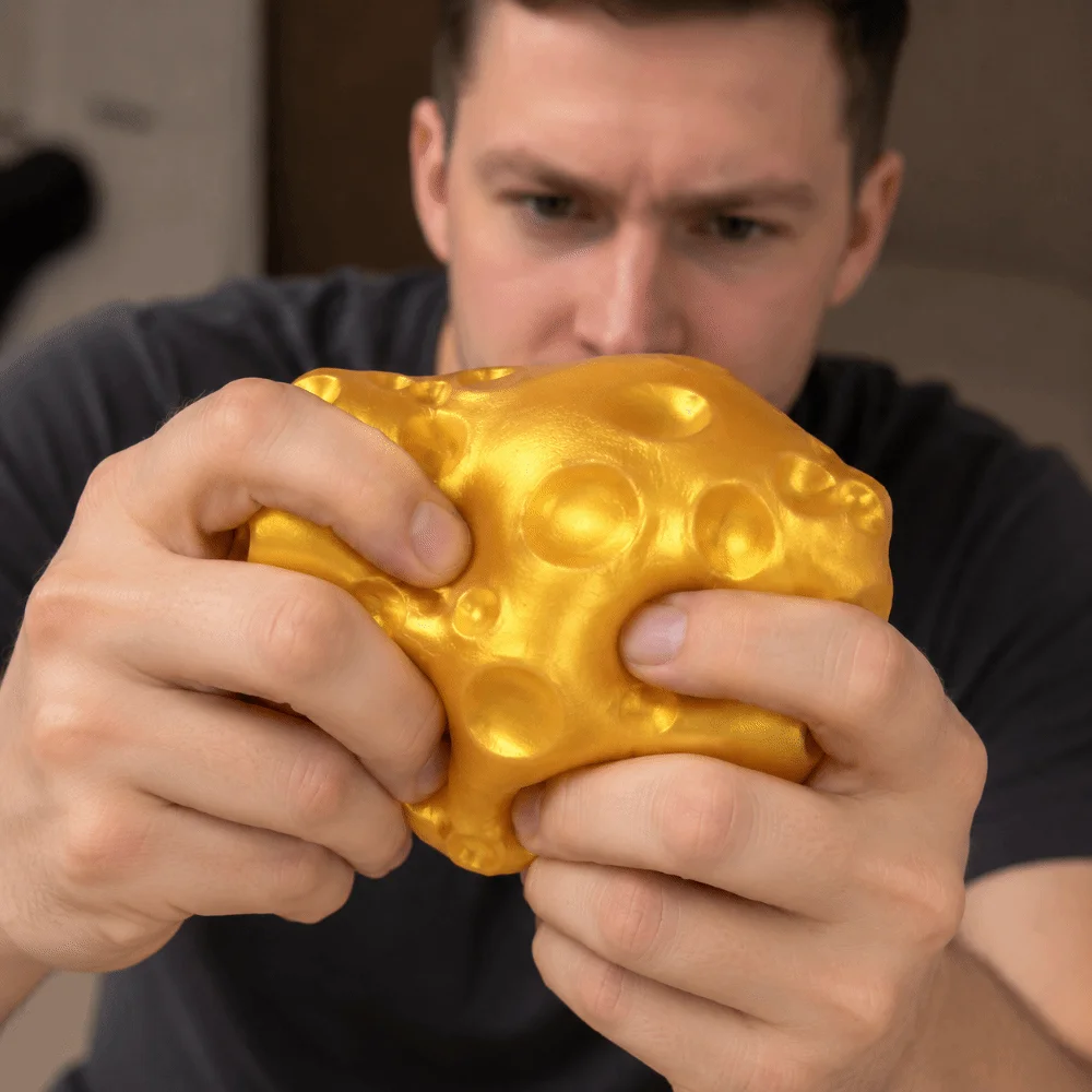Creative 11cm Cheese Squeezed Cube Realistic Gold Giant Cheese Squishy Elastic Comfortable Cheese Stress Ball Children's Gifts