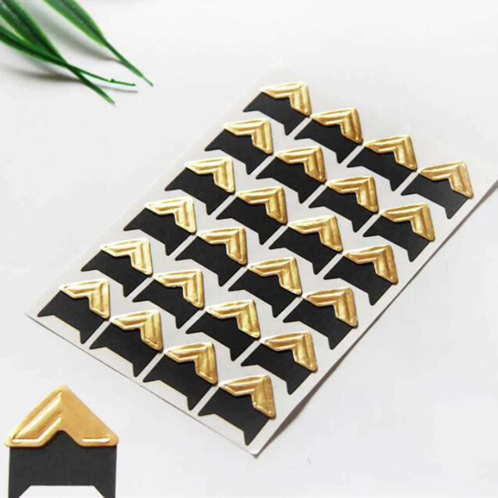 

10 Sheets of Self-Adhesive Kraft Photo Corner Stickers Vintage DIY Scrapbooking Album Sticker for Frame Decoration DIY Phot