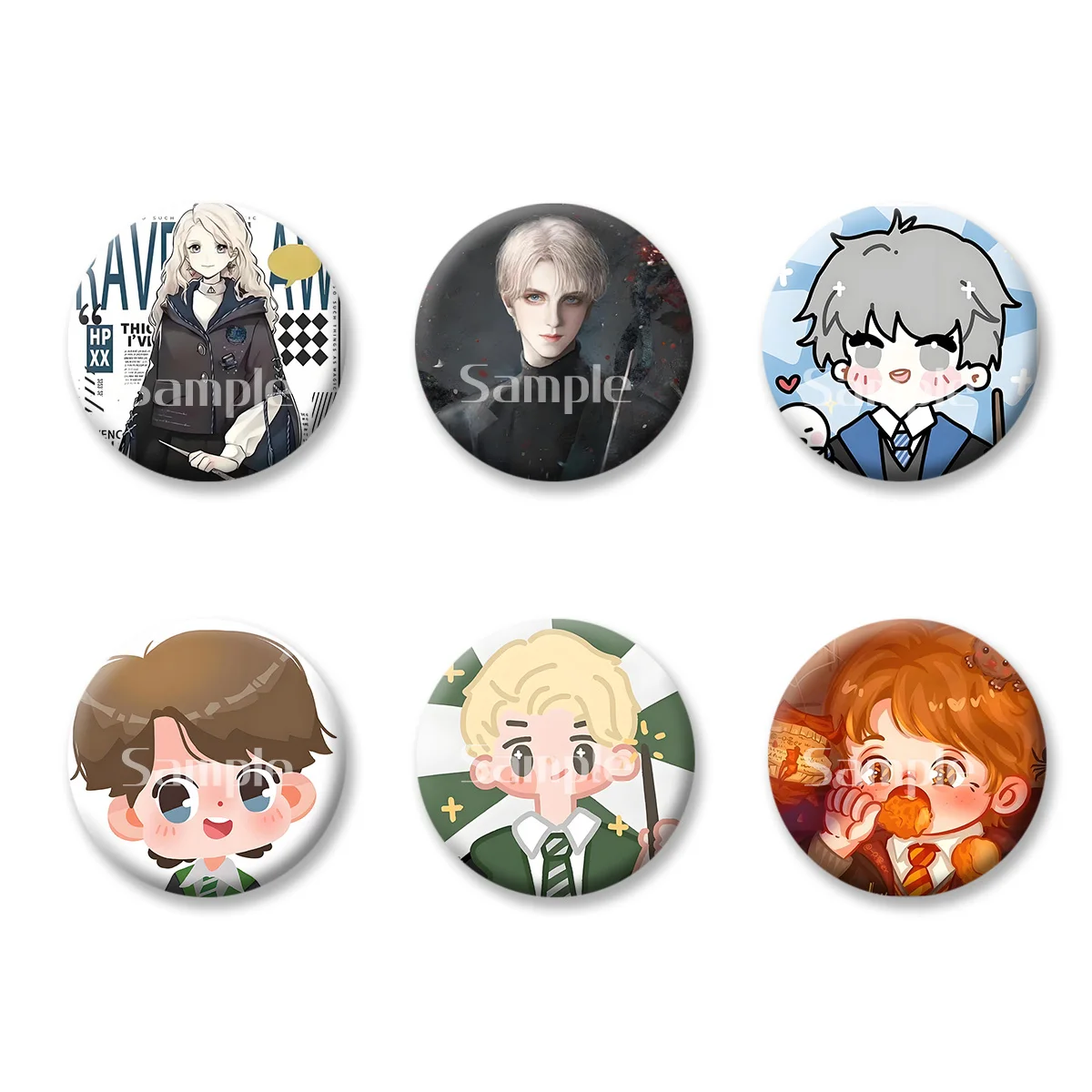 

Flash Badge Cards Harry Potter Anime Cartoon Souvenir Girl Keychains Convenient Makeup Mirror Fridge Magnet ACG Accessories