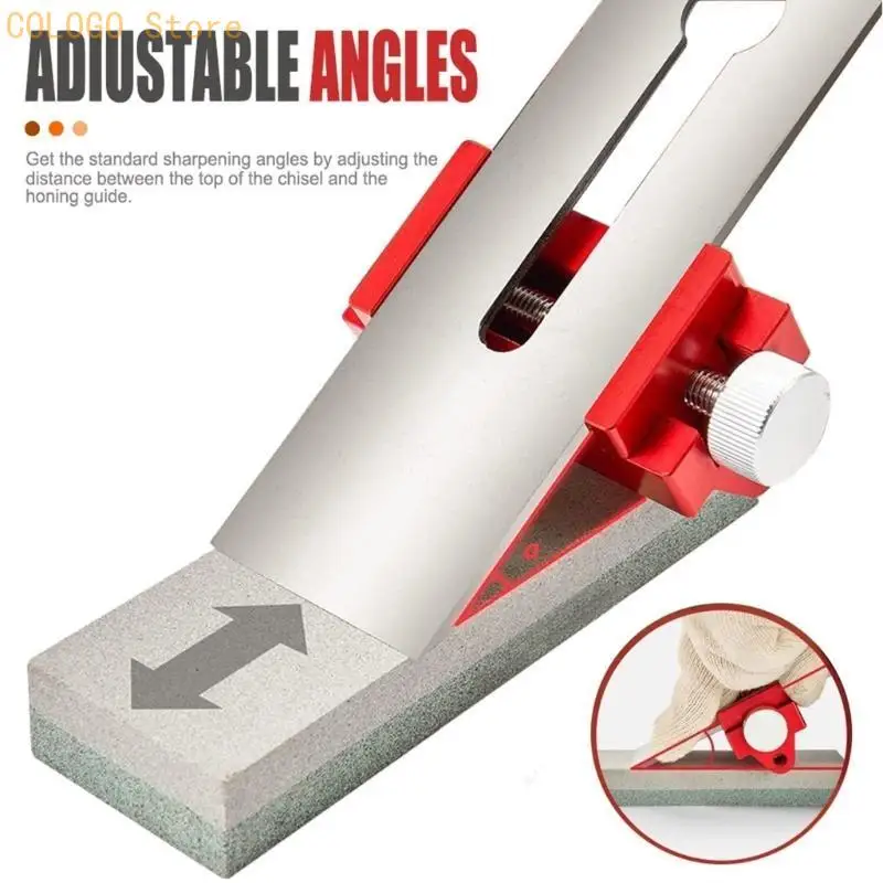 

Chisels Sharpening Honing Guide with Wide Roller for Consistent Grinding D0LD