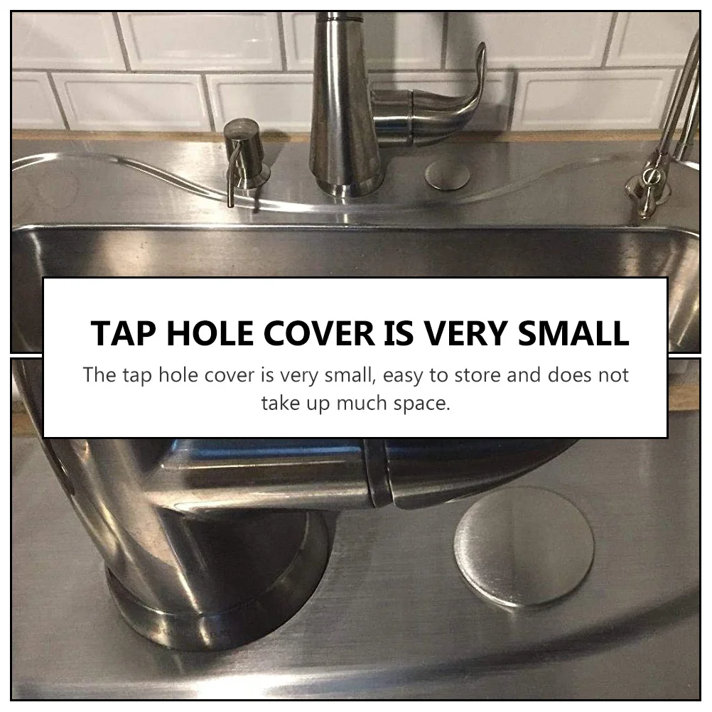 

2 Pcs Sink Drain Stopper Decorative Cover Kitchen Hole Accessories Stainless Steel and Plastic Plug for