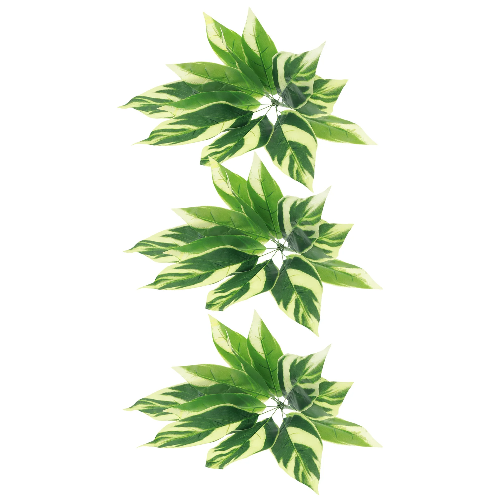 

3 Pcs Artificial Green Plants Faux Fake Leaf Bundle Leaves for Outdoors Indoors Tropical Plastic Banquet