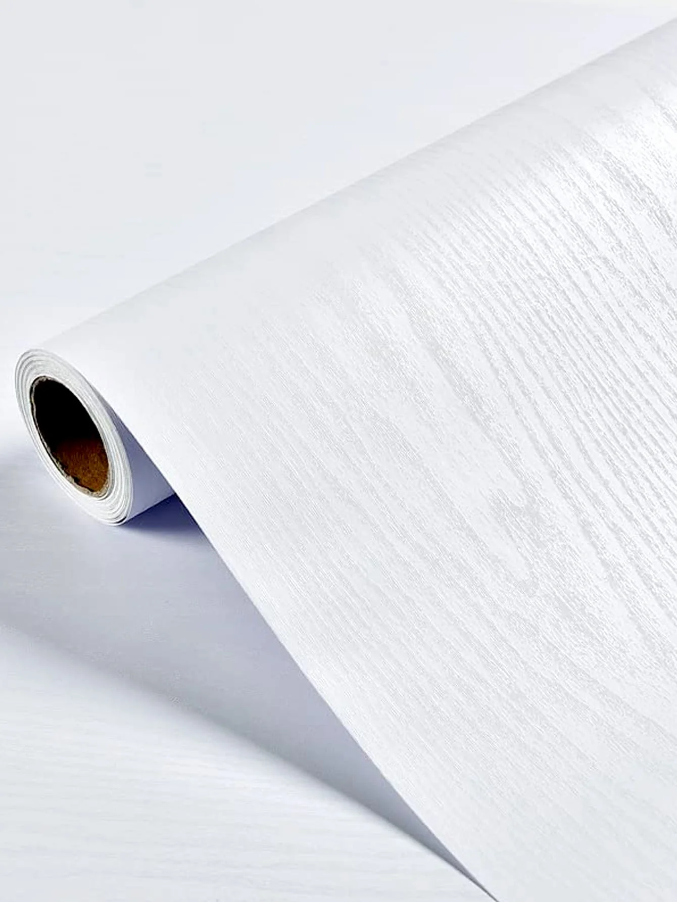 40cm×300/500cm Vinyl White Wood Grain Decor Contact Paper Self Adhesive Waterproof Removable Wallpaper for Furnitures Renovation