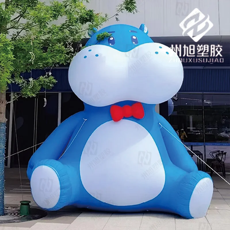 Inflatable cartoon hippo air model animal mascot shopping mall outdoor activities decorative toys