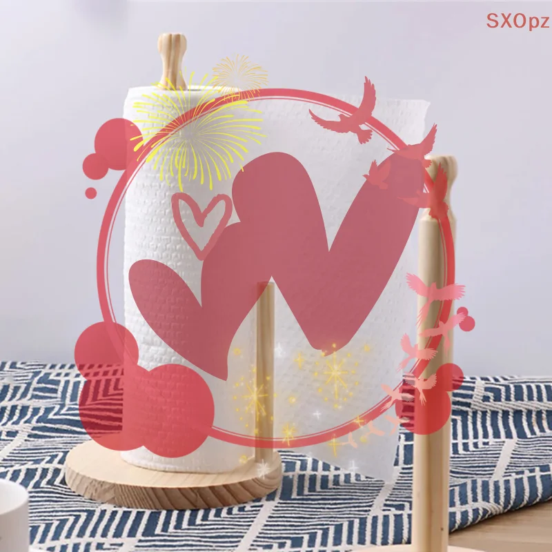 

1Pc Wooden Kitchen Bathroom Restaurant Durable Anti-Skid Tissue Vertical Stand Rack Hook Storage Accessories