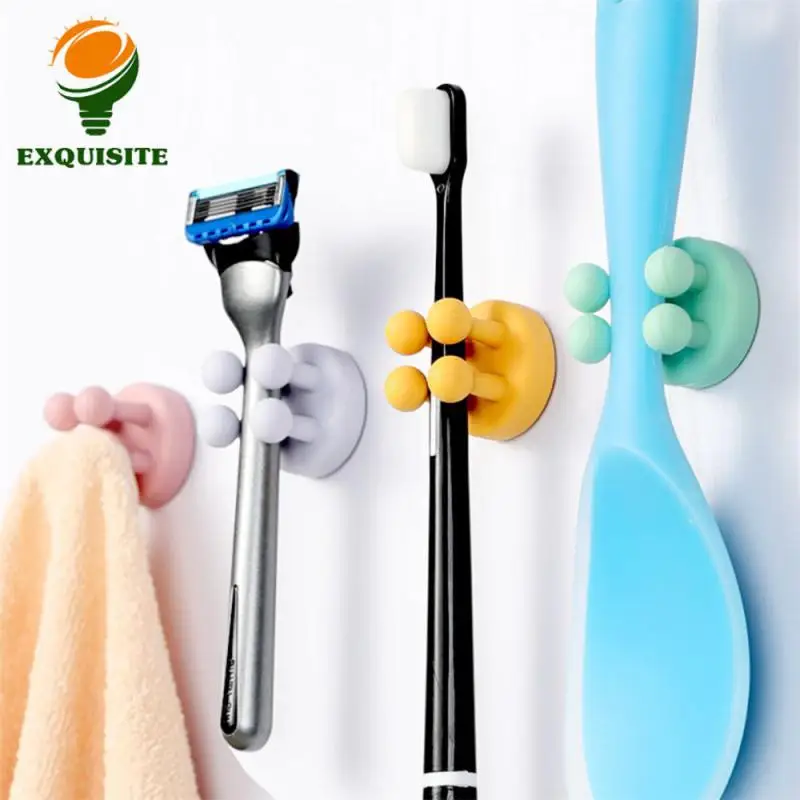 Silicone Hook Strong Load Bearing No Trace Hook Easy To Use Kitchen Hook Up Bathroom Hook Wholesale Razor Hook Foot Hook Design