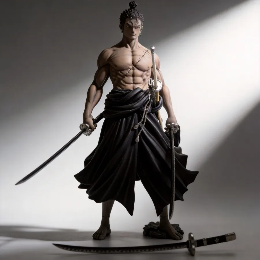 

One Piece Roronoa Zoro Black Ink Style Anime Figure - 26cm Single Head Sculpture New Decoration Collectible