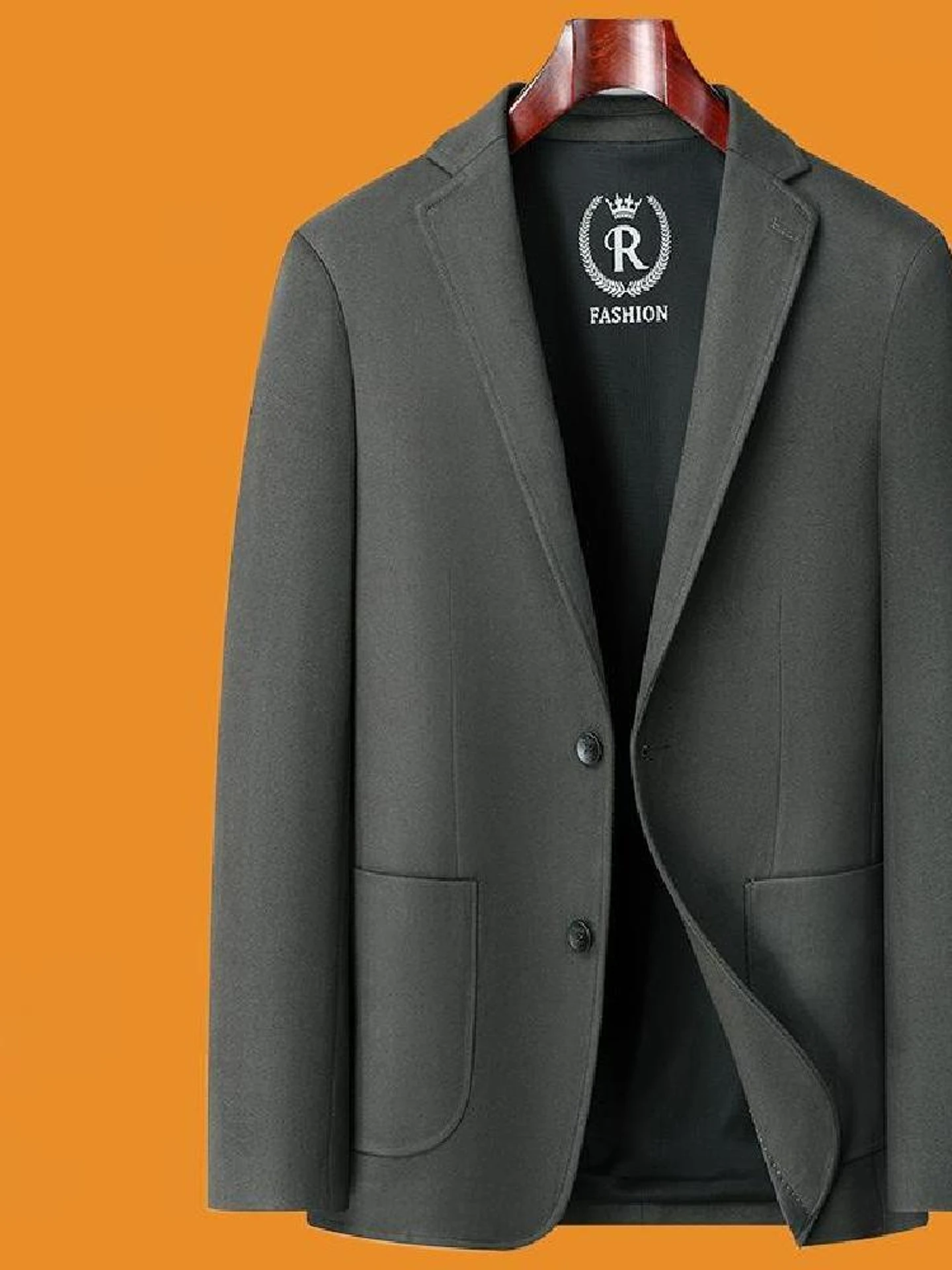 

New Pure Color Men's Busin Casual Suit Mid-aged High-end Career Pr-free Luxury Jaet Lightweight Outerwear M