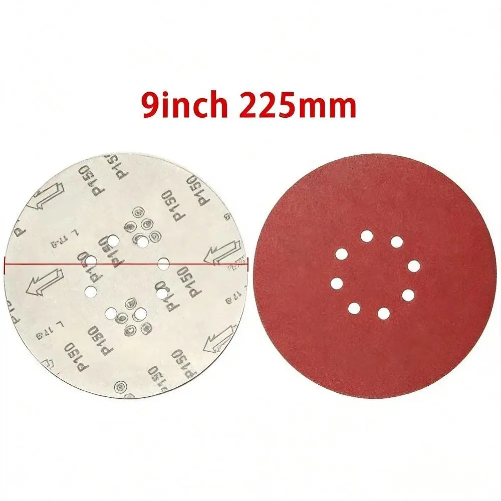 TQLQ225mm 6/8/10 Hole Wall Sander Sanding Discs Aluminum Oxide Grit 40-2000# for Wood Metal Auto Polishing 9 Inch Sanding paper