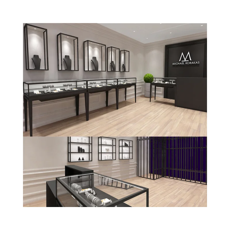 New Design Cosmetic Led Marble Jewellery Counter Top Displays Glass Cabinet Used Jewelry Display showcase