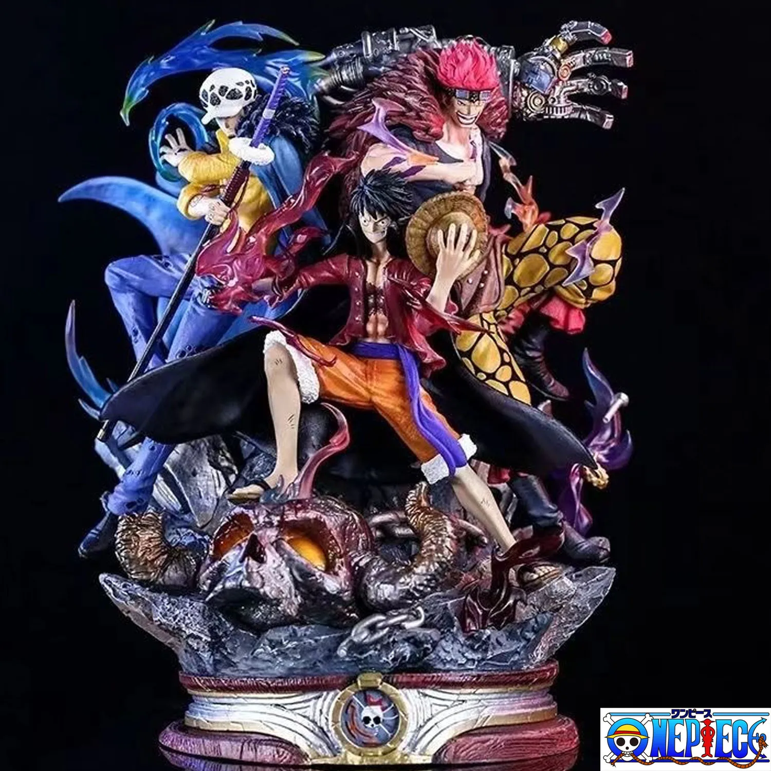 20cm One Piece Three Captains Alliance Luffy Kid Law LX Gear 5 GK Statue Onigashima Raid Massive Centerpiece Model Supreme Anime