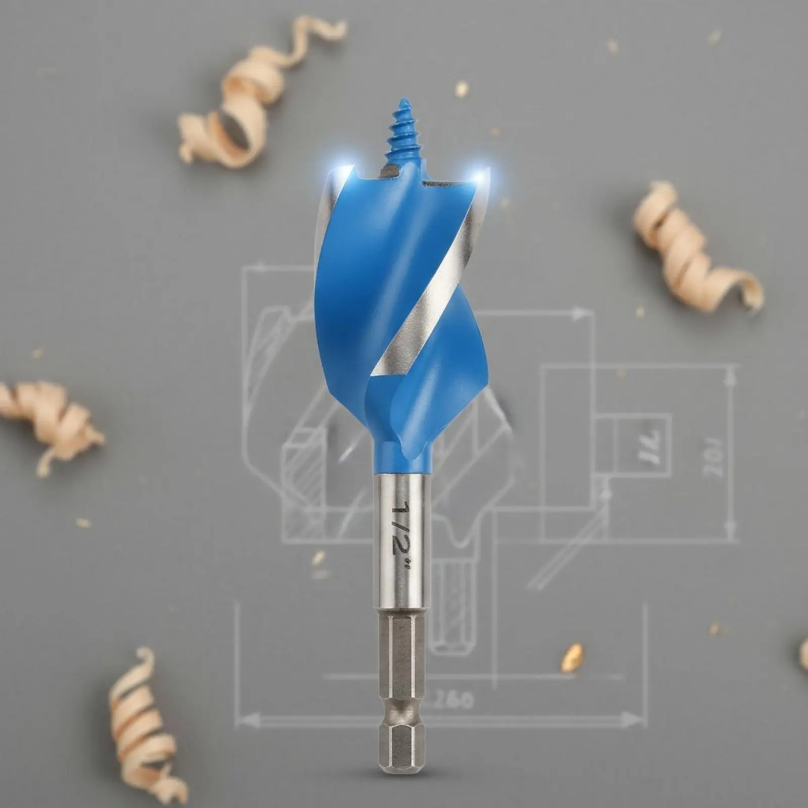 

Hex Shank Auger Bit Sharp Cutting Timber Cutting Tip Auger Bit Tool Accessory Deep Hole Drilling High Carbon Steel