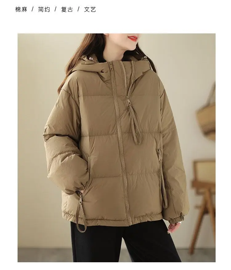 Down Cotton Jackets Women's Short Coat 2023 New Korean Loose Oversized Thick Jacket Fashion Hooded Popular Cotton Jacket Winter