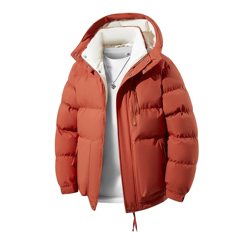 Men Plus Size Hooded Cotton Coat L-8XL Winter Thickened Warm Puffer Jacket for Big Tall Guys 140kg Casual Versatile Trendy Style
