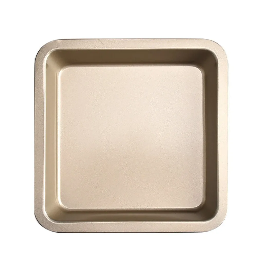 

Multifunctional 7/8 in Square Cheesecake Pan Carbon Steel Non-Stick Baking Tray Black/Gold Toast Plate Oven