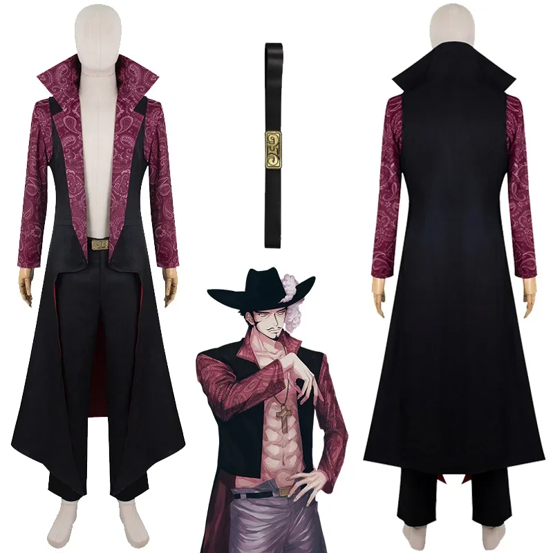 

Anime Dracule Mihawk Cosplay Mihawk Cosplay Costume Uniform Cloak Coat Pants Full Set Halloween Carnival Party Men Costumes