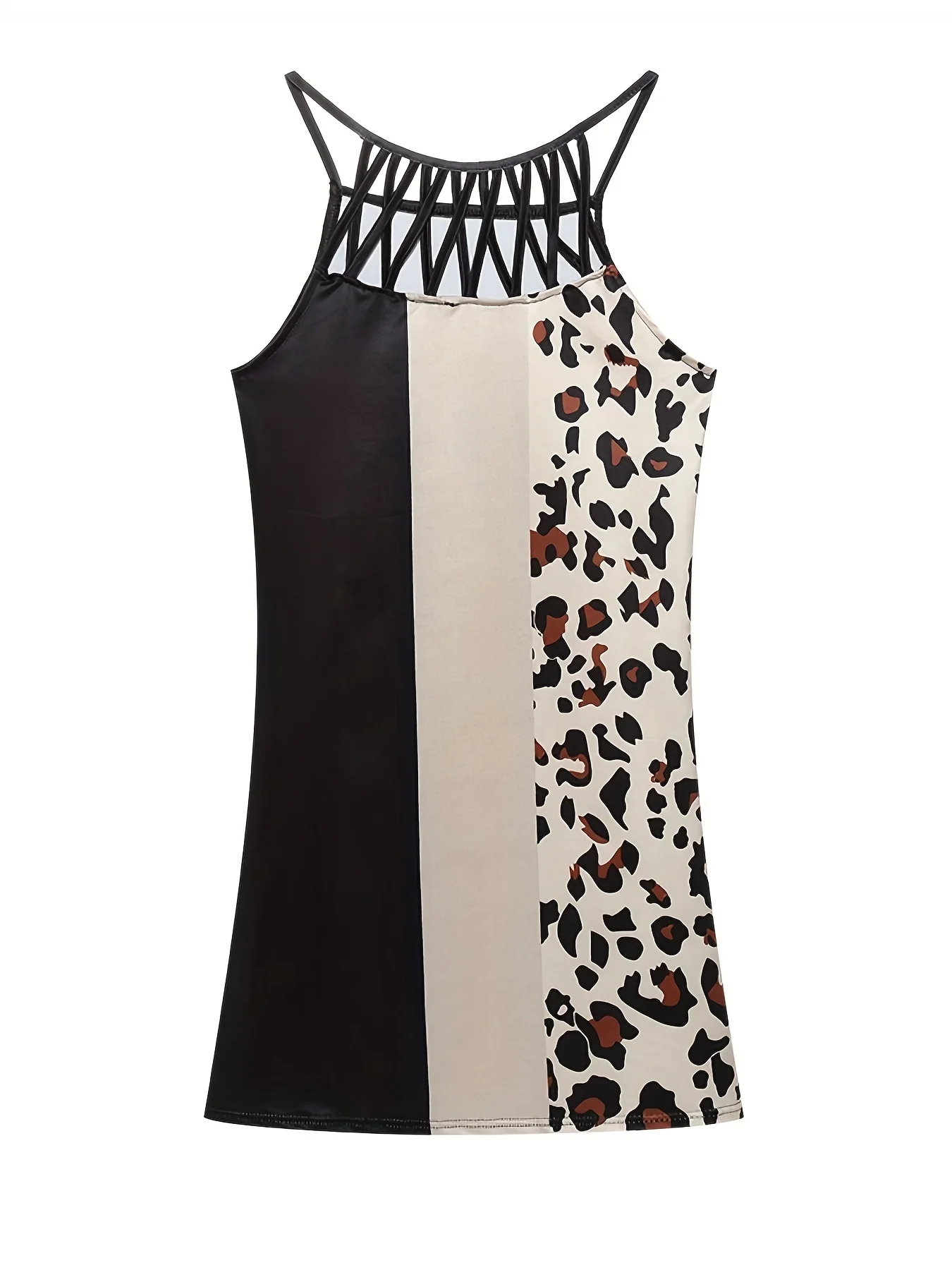 2026 New Spring and Summer National Wind Positioning Printing Mesh Belt Sleeveless Casual Dress