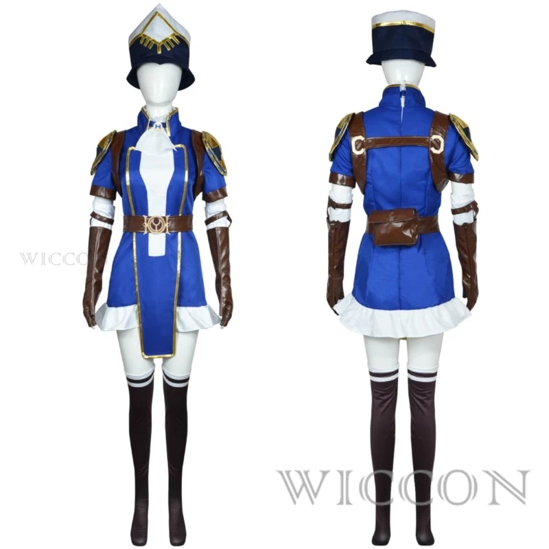 Caitlyn Kiramman Cosplay Anime Arcane: Game Caitlyn The Sheriff Of Piltover Cosplay Kostum Anime Pakaian Halloween Carni Disfraz