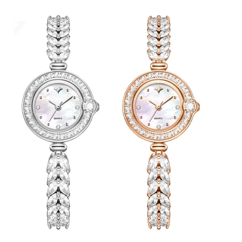 Fashion Luxury Uhren Shiny Diamond Crystals Relojes Waterproof Lady Watches Rose Gold Gift Bracelet Minimalist Orologio Donna