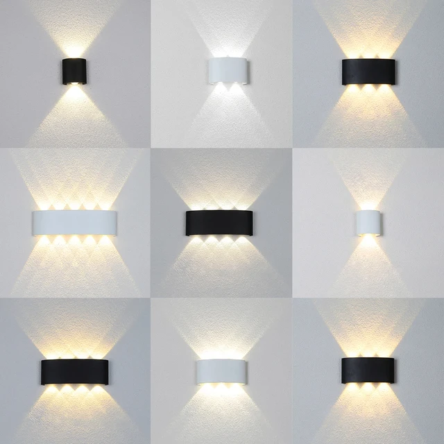 Kinkiet LED zewnętrzny wodoodporny IP66 wewnętrzny kinkiet 2W 4W 6W 8W 10W minimalistyczna kreatywna lampka nocna do sypialni