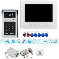 Video Intercom System 7 Inches Video Doorbell Door System Kits Support Unlock Monitoring for Villa Home Office Apartment