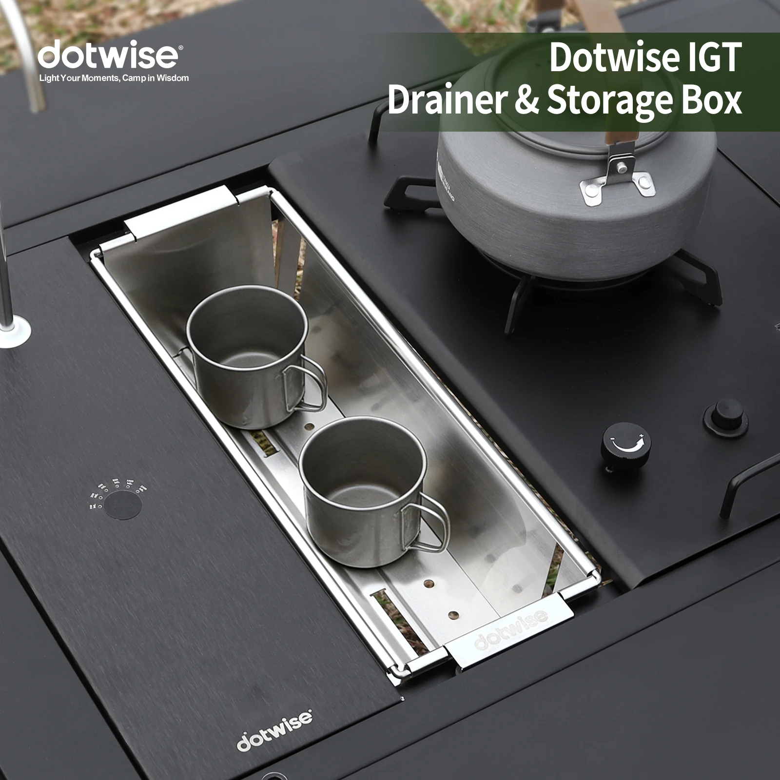 DOTWISE 0.5 Units Basket Camping IGT Table Accessible Outdoor Camping IGT Folding Drain IGT Table 0.5 Unit Drawer Storage Box