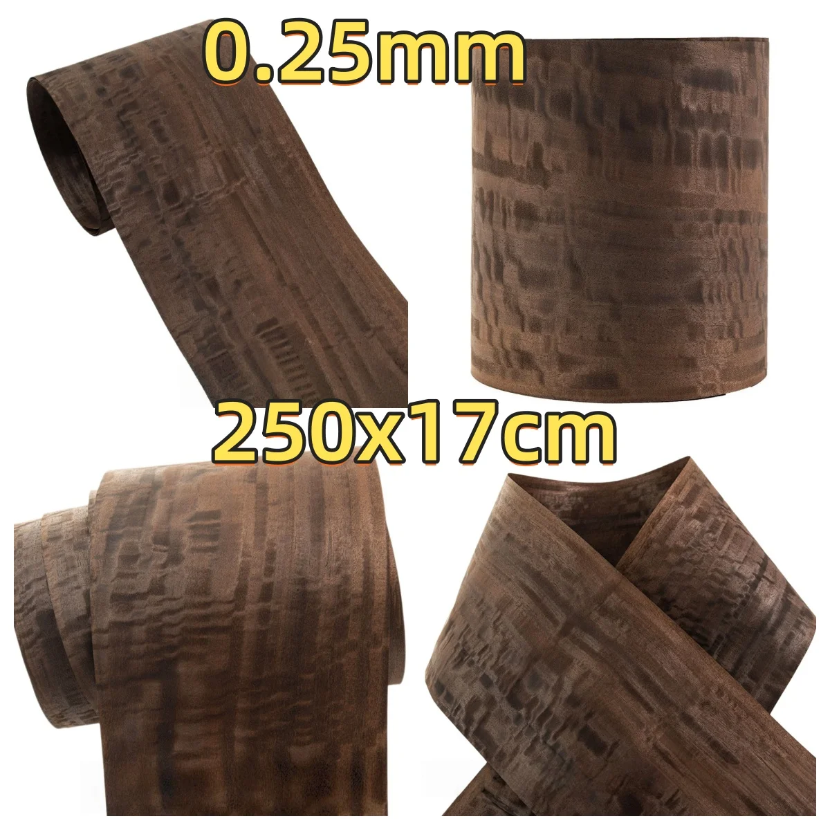 

Natural Smoked Eucalyptus Veneer, 0.25mm, 250x17cm, For Musical Instrument Veneering & Furniture Veneering.