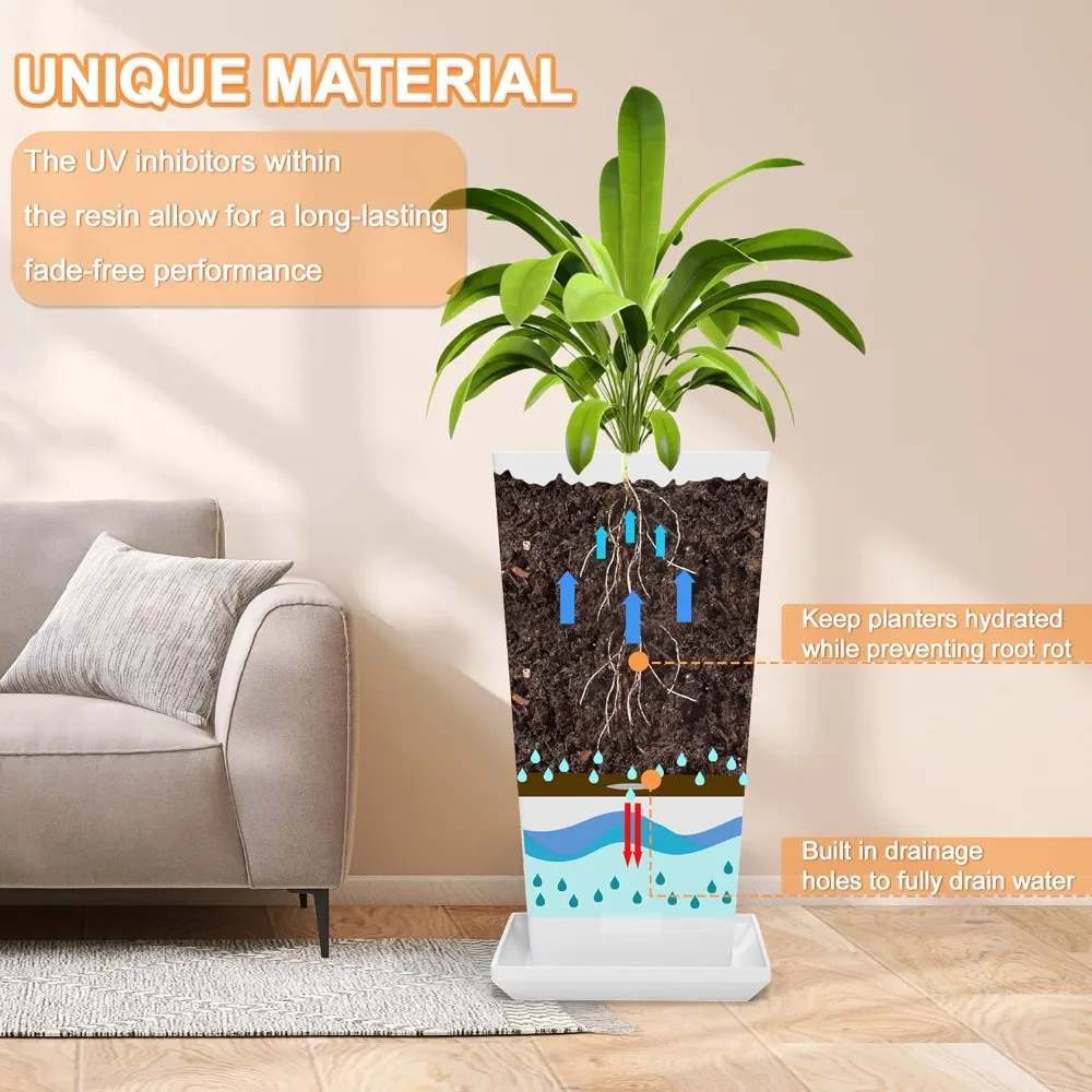 Imagem -02 - Indoor Taper Garden Planter Outdoor Maiores Flowerpots Garden Pots Home Decorações Packs 27