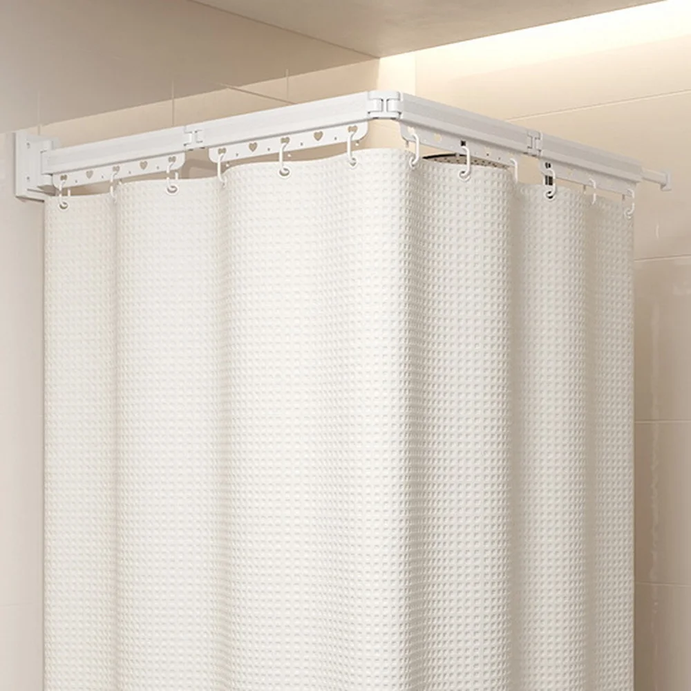 Folding Rod Shower Curtain Invisible Partition Bathroom Waterproof Mildew-proof D Balcony Retractable No Curtain