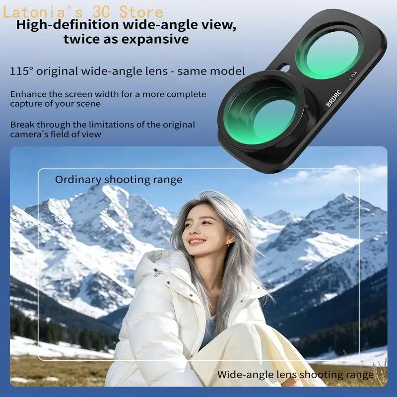 Weitwinkelobjektiv-Set mit zwei Öffnungen für Reisevideos und Raumfotos X3UB – Detail 9