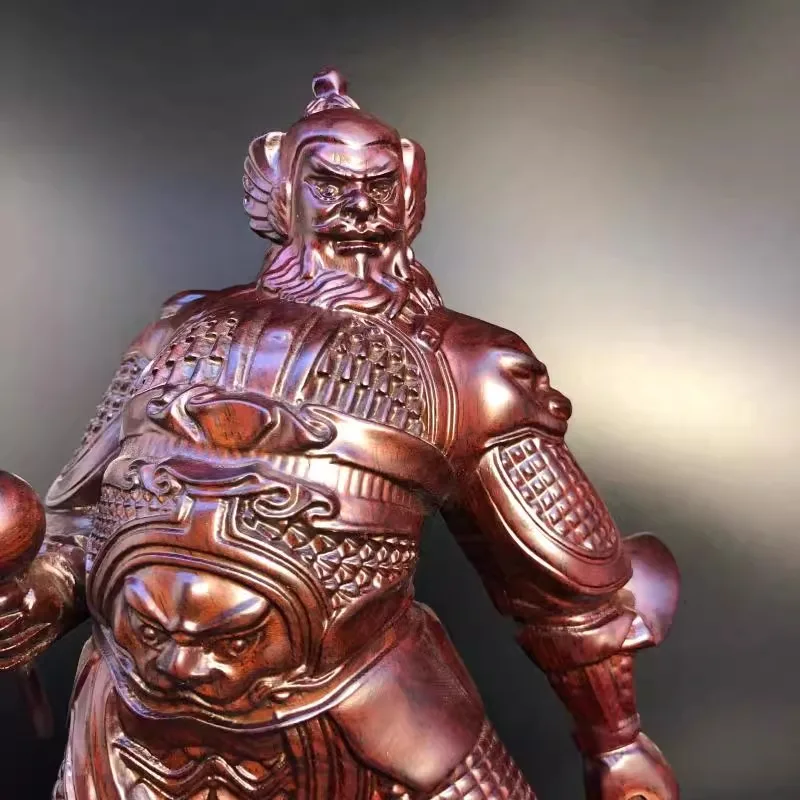 Exquisite Wooden Thunder God Statue, Hand-carved Daoist Deity Figurine, Feng Shui Home Decor, Collectible Art Sculpture