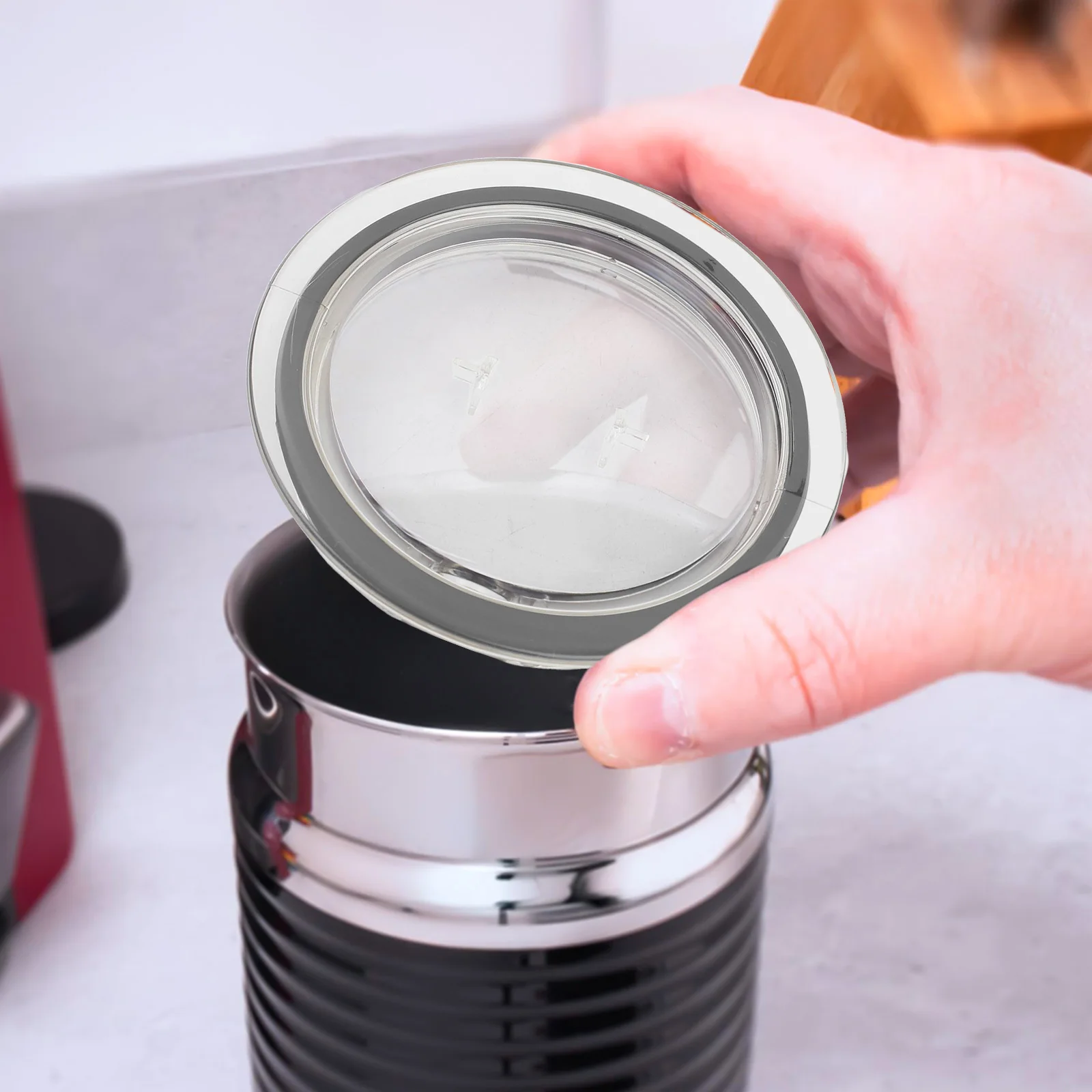 

Plastic Milk Frother Lid Replacement for Parts Number 93271 Works with Models 3593 and 3594 Clear Design for Visibility