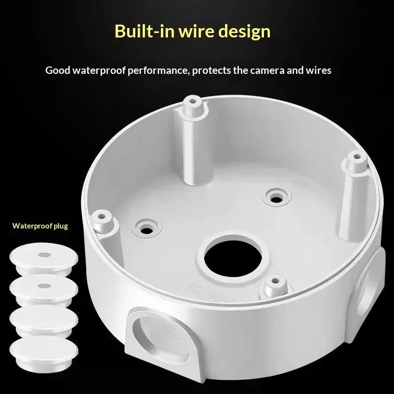 Security Camera Junction Box Round Universal Dome Camera Mount Base Multi Hole Waterproof CCTV Bracket Accessories