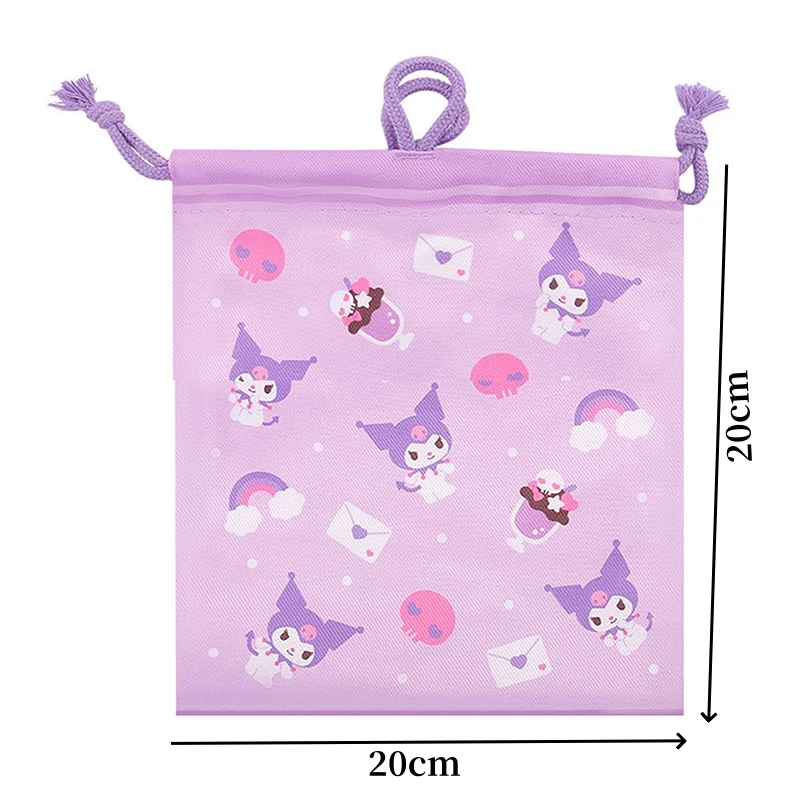 Sanrio Anime Bundle Pocket Kawaii HelloKitty Kuromi Cinnamoroll Storage Bag Cartoon Non Woven Drawstring Bag Children Party Gift