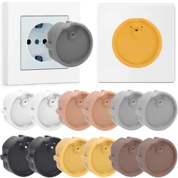 European Standard Socket Protective Cover Silicone 2-hole Power Socket Plug Children's Electric Shock and Dust Protection Sleeve