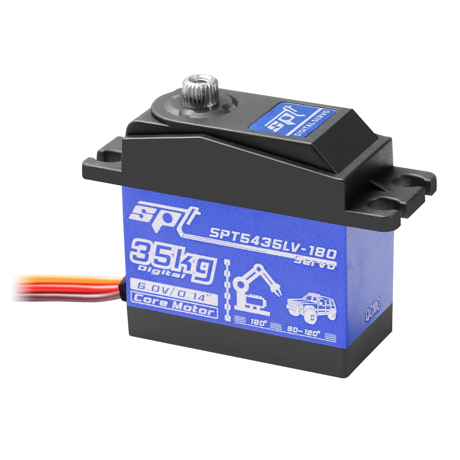 SPT 1/2/4 5435LV-180 35kg Metal Gear Large Torque Digital Servo for 1/10 RC Car Crawler Fixed-wing Boat Robot Parts Scx10 TRX4
