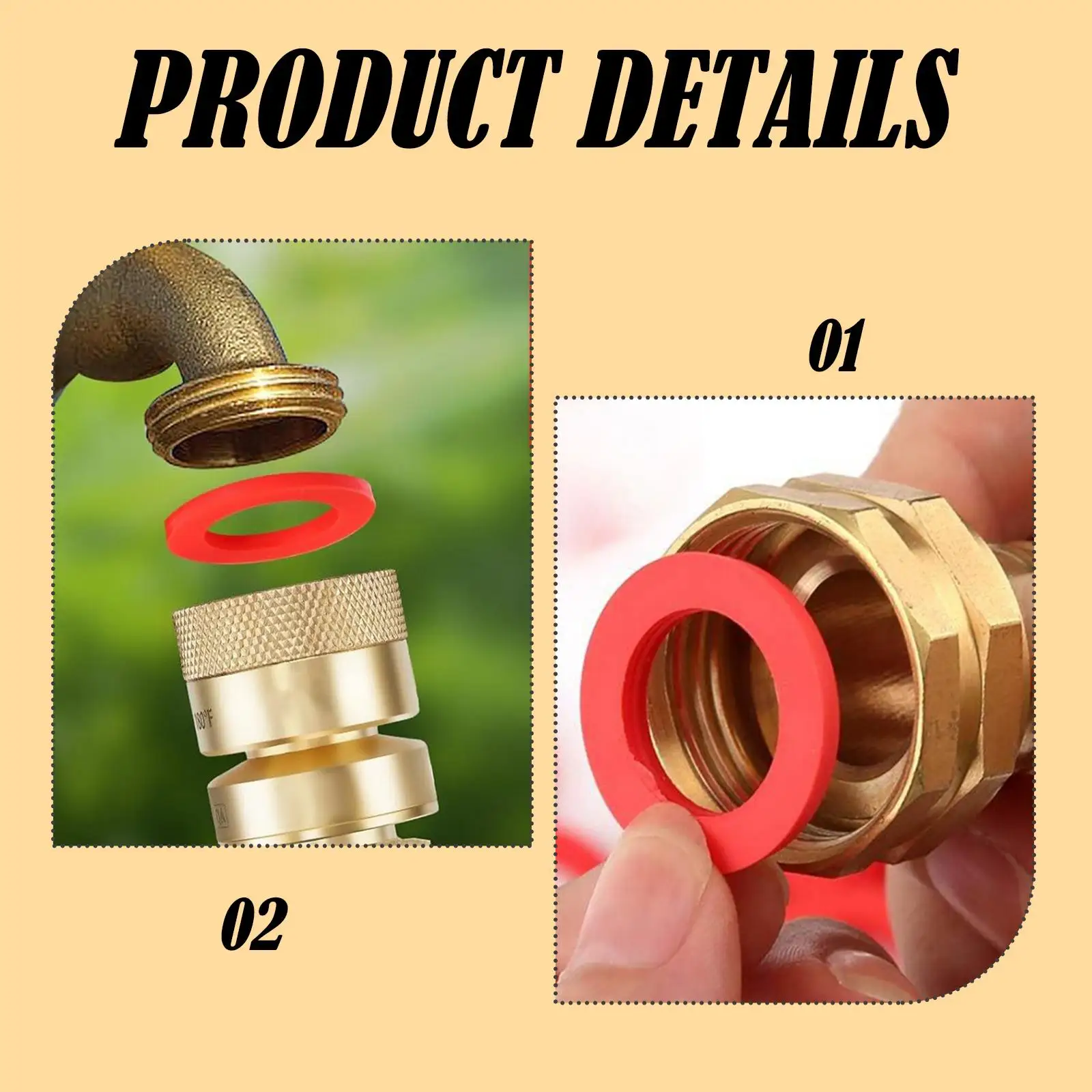 

40x Outdoor Garden Hose Washer Gasket,1" Out Dia TPR Leakproof,Abrasion