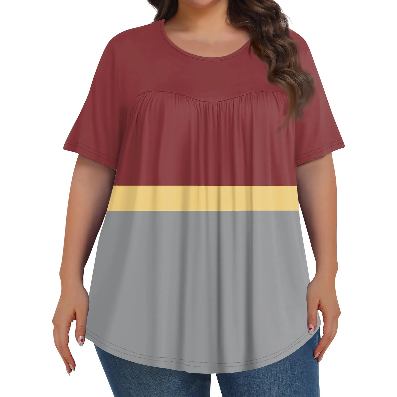 2024 Fashion Ropa Mujer Tendencia Women\'S Casual Print Round Neck Short Sleeve Top Womens Plus Size Playeras Oversize Mujer