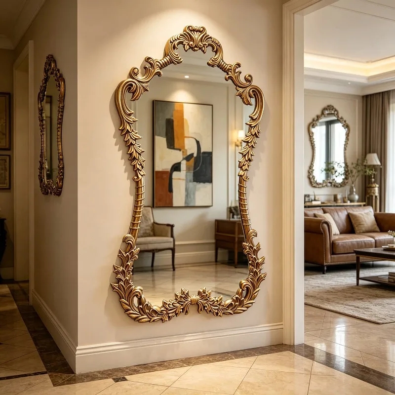 Aesthetic Nordic Decorative Mirrors Portable Cosmetics Irregular Long Luxury Mirror Full Body Aesthetic Espelhos Home Products
