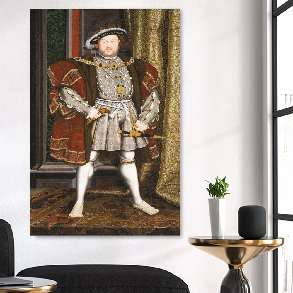 Retrato de Henry VIII póster impreso de la dinastía Tudor en el Palacio de whiteshall, pintura en lienzo de Westminster, decoración artística de pared
