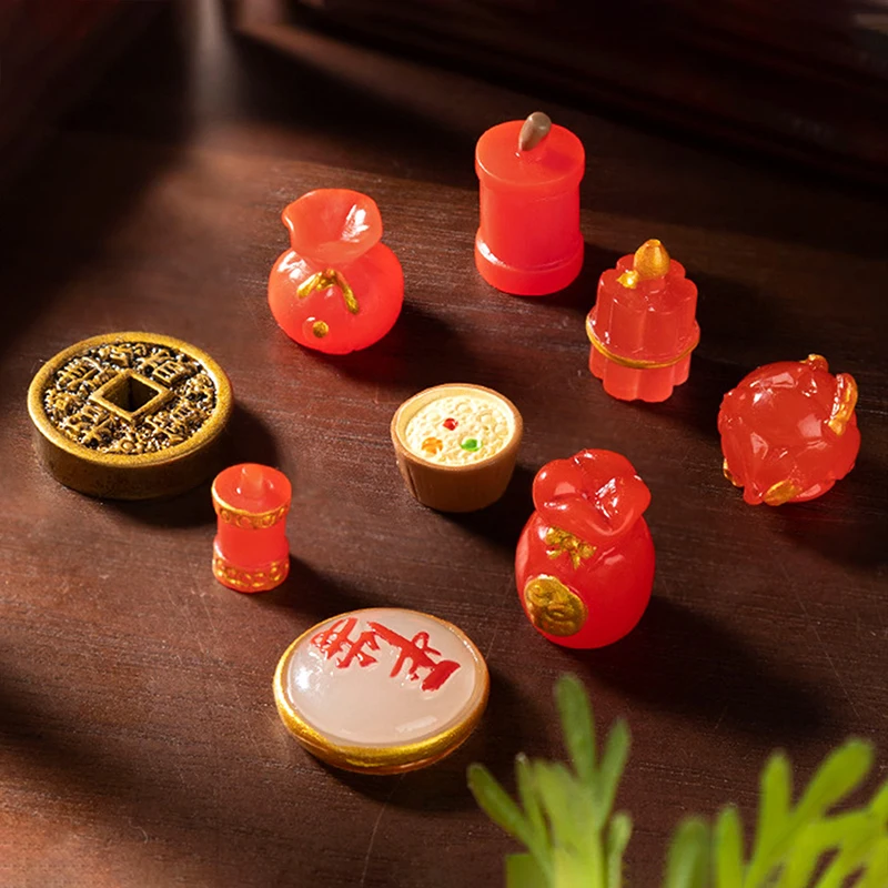 2025 New Year Lucky Money Bag Firecrackers Blessing Bag Cornucopia Ornament Chinese Style Fortune Micro Landscape Ornament