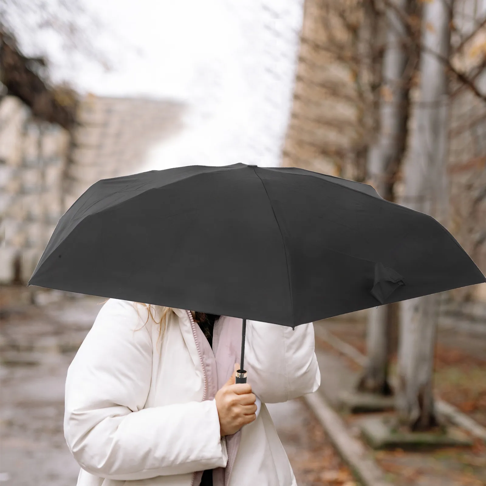 

Мини-зонт для путешествий, компактный, пятисложный, с телескопической ручкой, защита от УФ-излучения, портативный складной зонт от солнца и дождя для женщин и мужчин