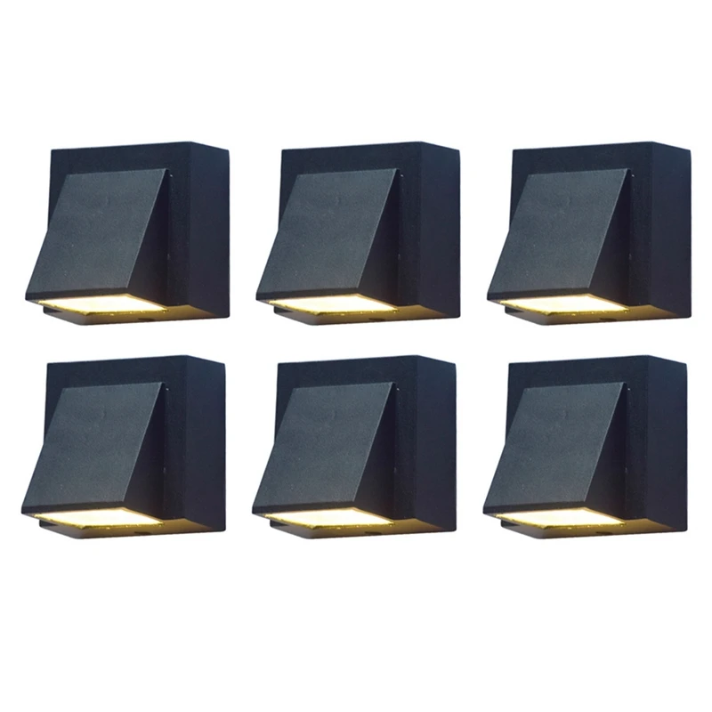 

6X 3W Modern Minimalist Creative Outdoor Waterproof Wall Lamp LED Outdoor Garden Light Warm White