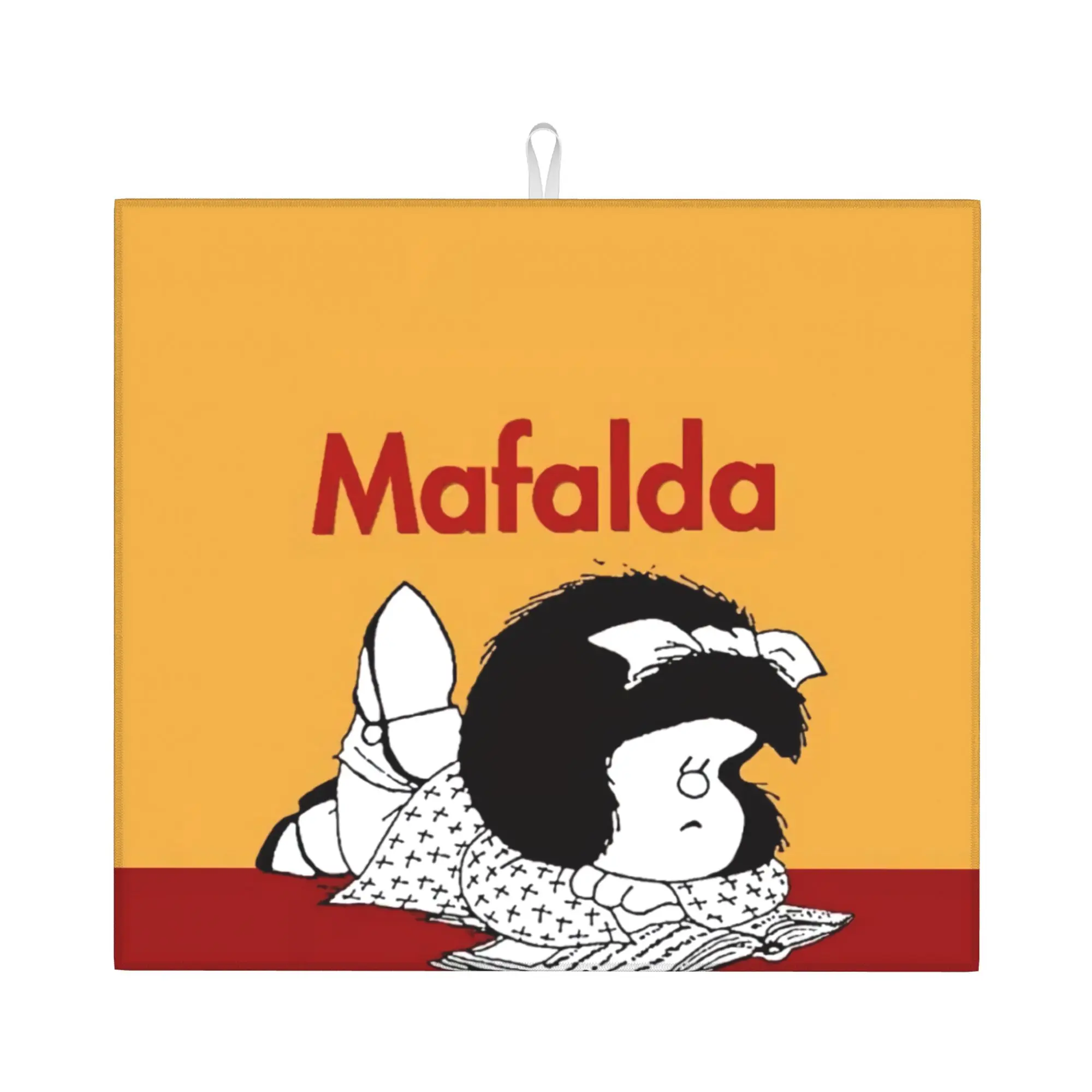 Drying Mat For Kitchen Cartoon Mafalda Barware Tableware Oil Proof Argentine Quino Comics Washable Kitchen Sink Drying Pad